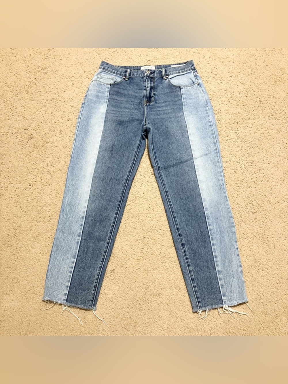 Pacsun Vintage Icon High Rise Two Tone Raw Hem Denim Jeans Size 28